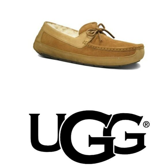 UGG Other - UGG Byron Tan Suede Leather Slippers Loafers  5102 Men’s 11 Leather Sheepskin